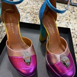 Kurt Geiger Kensington platform  multicolor metallic bnib 39